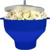 1pc Collapsible Silicone Microwave Popcorn Popper - Quick and Easy Way to Make Delicious Popcorn at Home - Blue