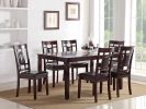 Modern Contemporary 7pc Dining Set Espresso Finish Unique Eyelet Back 6x Side Chairs Cushion Seats Dining Room Furniture - as Pic