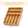 SMIRLY 7-Slot Bamboo Kitchen Drawer Organizer Space Saving Utensil Tray - SMIRLY