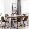 Aryven Industrial 7-Piece Dining Set, Antique Brown - as Pic