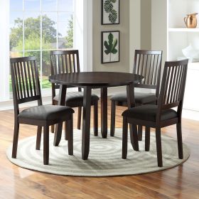 Yorktown - 5 Piece Dining Set - Dark Brown - as Pic