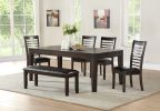 Ally - 6 Piece Dining Set - Dark Brown - as Pic