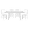 Modern Contemporary White Finish 5pc Set Dining Table and 4 Side Chairs Set Wooden Kitchen Dining Furniture Casual Style - as Pic