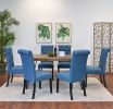 Ashford 7-Piece Dining Set, Hairpin Dining Table with 6 Chairs, 4 Color Options - as Pic