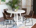 Varna 5-Piece Round Dining Set, Trestle Dining Table with 4 Stylish Chairs - as Pic