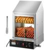 VEVOR 1200W Commercial Hot Dog Steamer 2 Tier Electric Bun Warmer w/ Slide Doors - Default