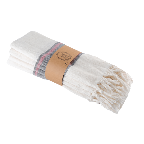 Smyrna Turkish Hand / Kitchen Towel 4 pack 23x17in - pink stripe Smyrna Turkish Hand / Kitchen Towel 4 pack 23x17in - pink stripe