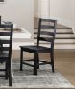 Modern Contemporary Black White 7pc Dining Set Table and 6 Side Chairs Set Wooden Kitchen Dining Furniture Casual Style - as Pic