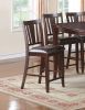 Contemporary Counter Height Dining 6pc Set Table w Butterfly Leaf 4x Chairs A Bench Brown Finish Rubberwood Chairs Cushions Kitchen Dining Room Furnit