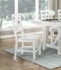 Modern Contemporary White Finish 7pc Set Dining Table and 6 Side Chairs Set Wooden Kitchen Dining Furniture Casual Style - as Pic