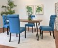 Ashford 7-Piece Dining Set, Hairpin Dining Table with 6 Chairs, 4 Color Options - as Pic