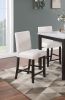 Modern 5pc Counter Height Dining Set Kitchen Dinette Faux Marble Top Table and 4x High Chairs White Faux Leather Cushions Seats Dining Room - as Pic