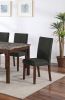 Dining Room Furniture Modern 6pcs Set Dining Table 4x Side Chairs and A Bench Ash Black Polyfiber Rubberwood Nailheads Faux Marble Top - as Pic