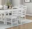 Modern Contemporary White Finish 5pc Set Dining Table and 4 Side Chairs Set Wooden Kitchen Dining Furniture Casual Style - as Pic