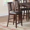 Contemporary Counter Height Dining 6pc Set Table w Butterfly Leaf 4x Chairs A Bench Brown Finish Rubberwood Chairs Cushions Kitchen Dining Room Furnit