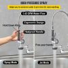 VEVOR Commercial Faucet with Pre-Rinse Sprayer, 8" Adjustable Center Wall Mount Kitchen Faucet with 12" Swivel Spout, 43" Height Compartment Sink Fauc