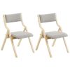 2 Pack Modern Folding Chairs with Padded Seat and Back, Wooden Dining Chairs Extra Chair for Guests Living Room Office Wedding Party - as picture