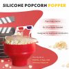 1pc Collapsible Silicone Microwave Popcorn Popper - Quick and Easy Way to Make Delicious Popcorn at Home - Red