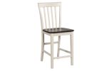 Rustic Farmhouse Transitional 5-Pc Counter Height Dining Set Square Table Wood Top Bottom Display Shelf Chair Wooden Dining Room Furniture Gray/White