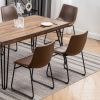 Aryven Industrial 7-Piece Dining Set, Antique Brown - as Pic