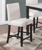 Modern 5pc Counter Height Dining Set Kitchen Dinette Faux Marble Top Table and 4x High Chairs White Faux Leather Cushions Seats Dining Room - as Pic