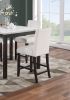 Modern 5pc Counter Height Dining Set Kitchen Dinette Faux Marble Top Table and 4x High Chairs White Faux Leather Cushions Seats Dining Room - as Pic