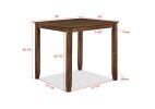 Casual 5-Piece Counter Height Dining Square Table Side Chairs Kitchen Table Dining Room Wooden Furniture Set Brown Finish - as Pic