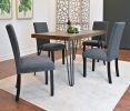 Amisos 5-Piece Dining Set, Hairpin Dining Table with 4 Chairs, 3 Color Options - as Pic