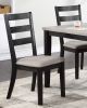 Classic Stylish Black Finish 5pc Dining Set Kitchen Dinette Wooden Top Table and Chairs Upholstered Cushions Seats Ladder Back Chair Dining Room - as