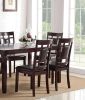 Modern Contemporary 7pc Dining Set Espresso Finish Unique Eyelet Back 6x Side Chairs Cushion Seats Dining Room Furniture - as Pic