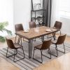 Aryven Industrial 7-Piece Dining Set, Antique Brown - as Pic