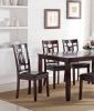 Modern Contemporary 7pc Dining Set Espresso Finish Unique Eyelet Back 6x Side Chairs Cushion Seats Dining Room Furniture - as Pic